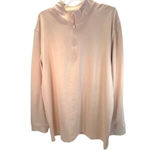 GreenSide Golf Mens XL Quarter Zip Pullover Jacket Soft Pink Mock Neck New